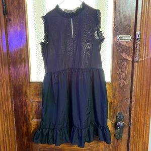 BNWOT women’s black sleeveless ruffles dress size medium